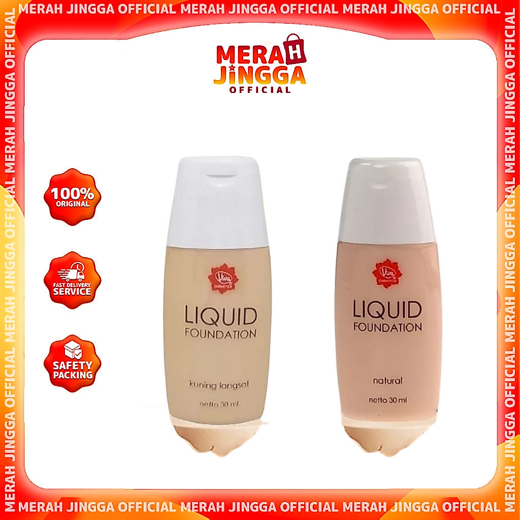 Viva Cosmetic Liquid Foundation Bengkuang / Alas Make Up MakeUp / Merah Jingga Official