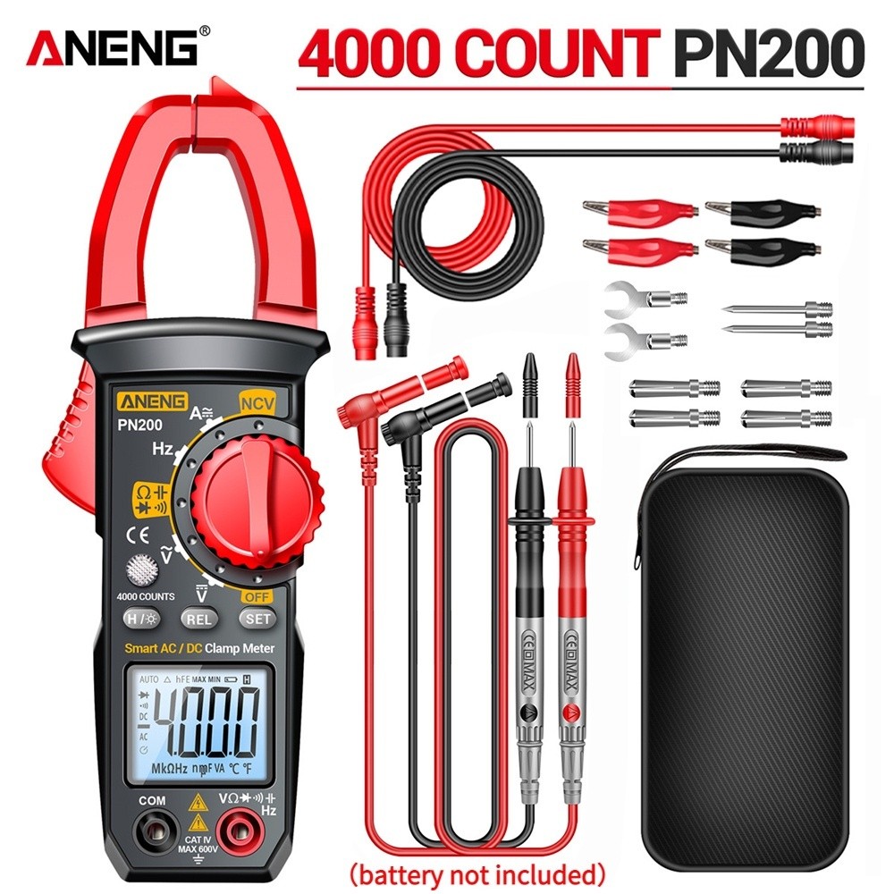 ANENG PN200 Digital Clamp Meter DC/AC 600A Current 4000 Counts ...
