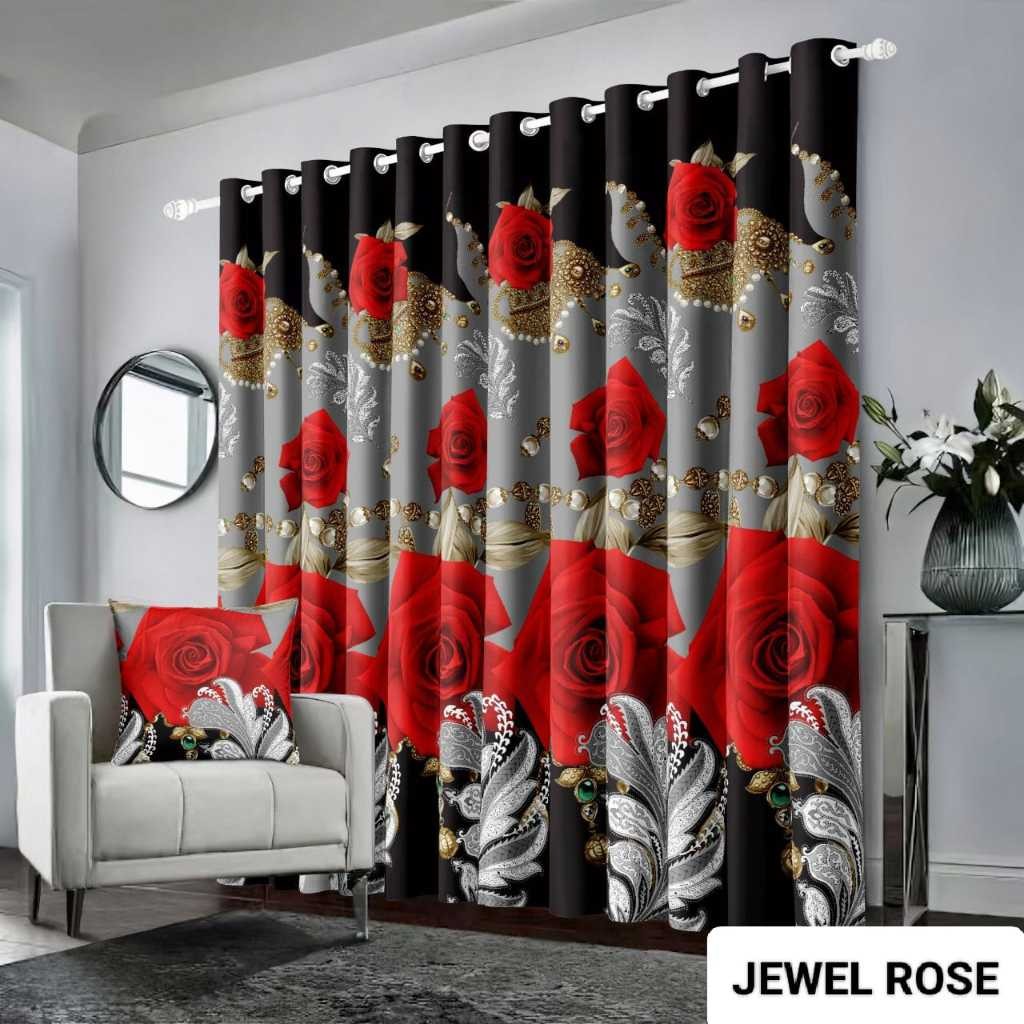 GORDEN SMOKERING PINTU/JENDELA POLOS EMBOS & MOTIF  12 LUBANG RING 100X220 CM - Gambar 4