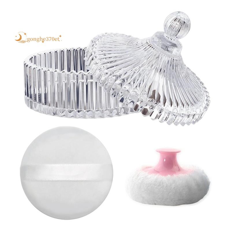 Body Powder Puff and Container Set , Dusting Powder Puff for Women Baby ...