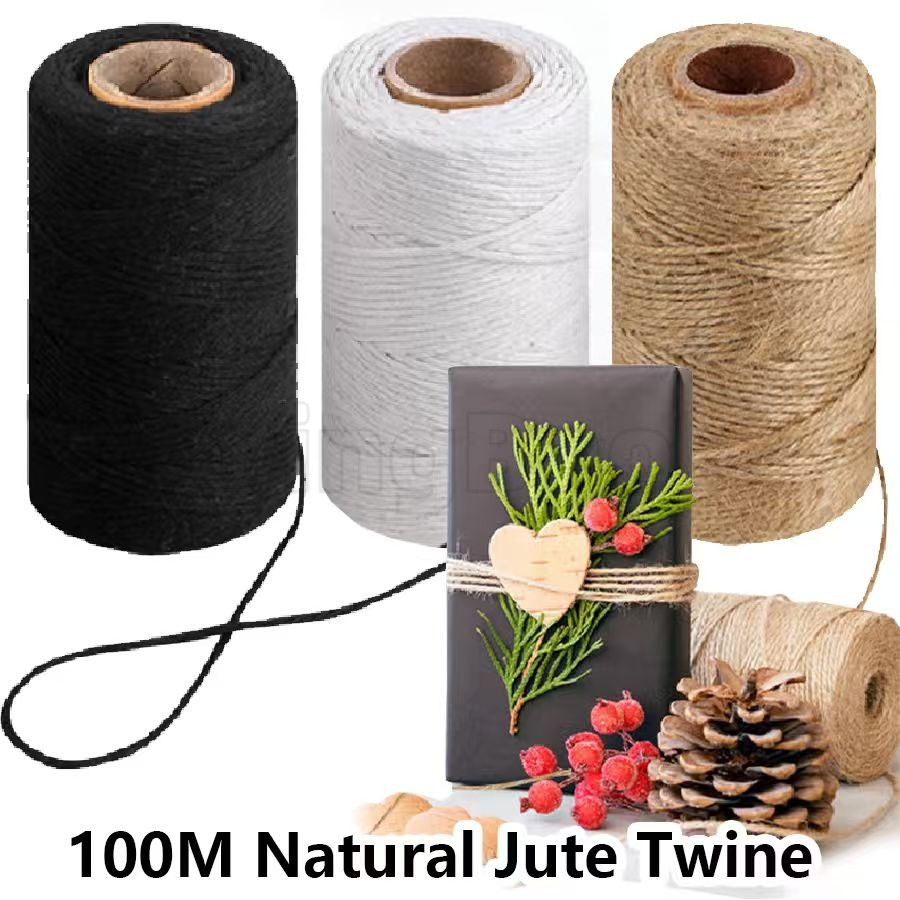 100Meters 2MM Natural Vintage Jute Rope Cord Cotton String for Crafts ...