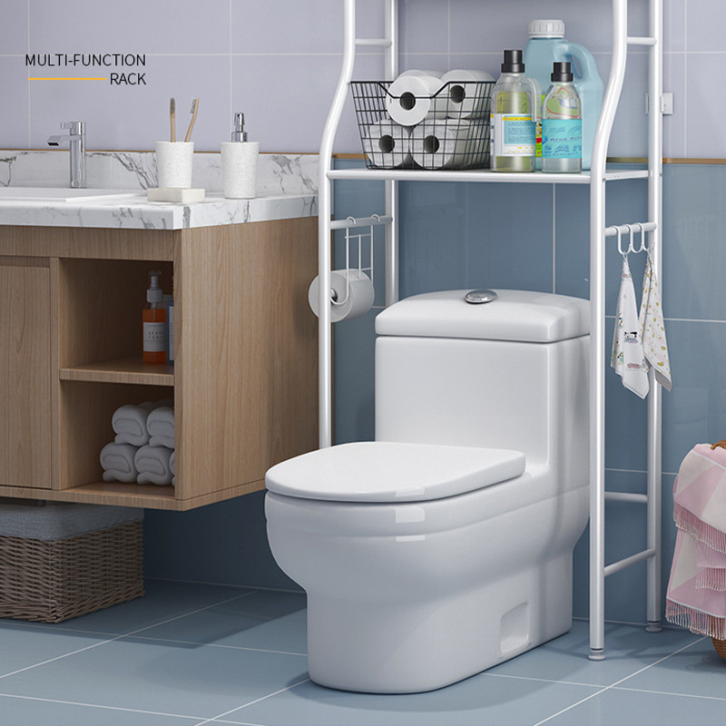 AO Home Rak Tandas Bathroom Toilet Storage Rack Black Iron Floor ...