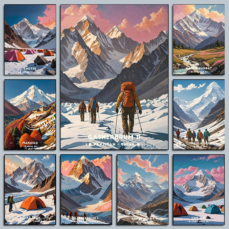 Stunning Mountain Posters Himalayan Landscape Nepal India Camping ...