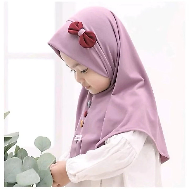 (DISA Kids) Bergo Malay Anak Kupu Jersey Premium 0-3 Tahun - Gambar 3