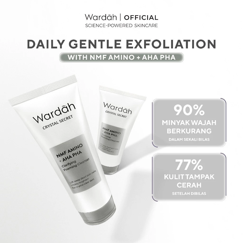 WARDAH Brightening Crystal Secret NMF Amino AHA PHA Clarifying Foaming Cleanser 100 ml - Skincare - Gambar 4