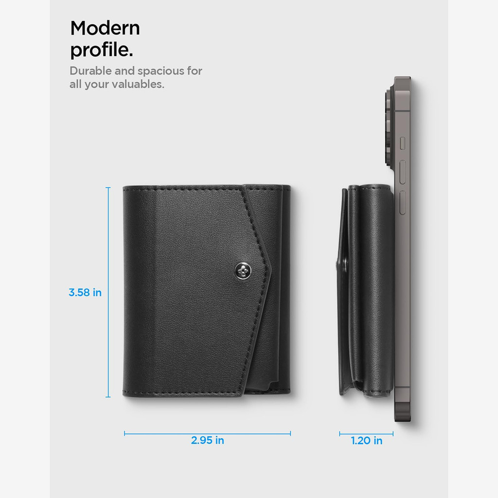 SPIGEN Card Holder for iPhone Series Valentinus Pro Leather Wallet Dompet Kartu Magsafe - Gambar 2
