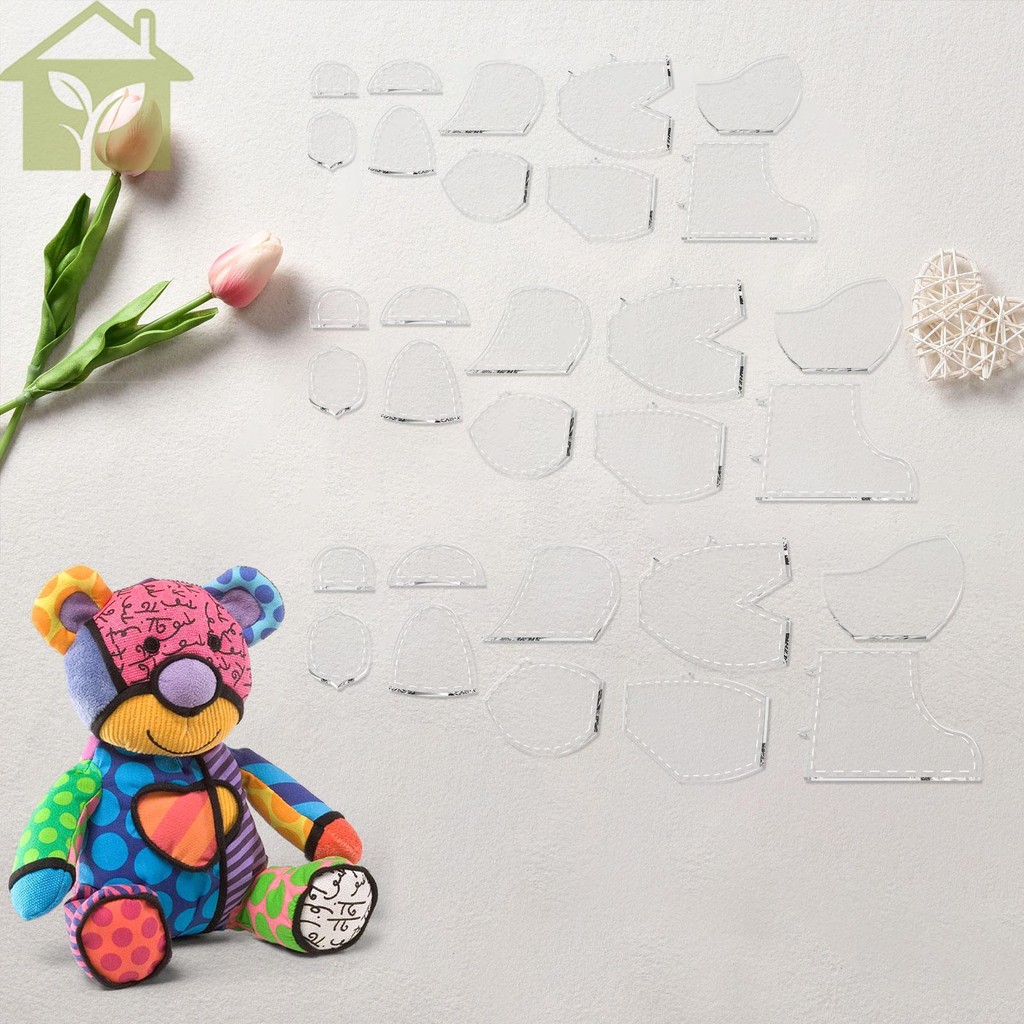 10Pcs Memory Bear Template Ruler Set 10/12/15 Inch Acrylic Memory Bear ...