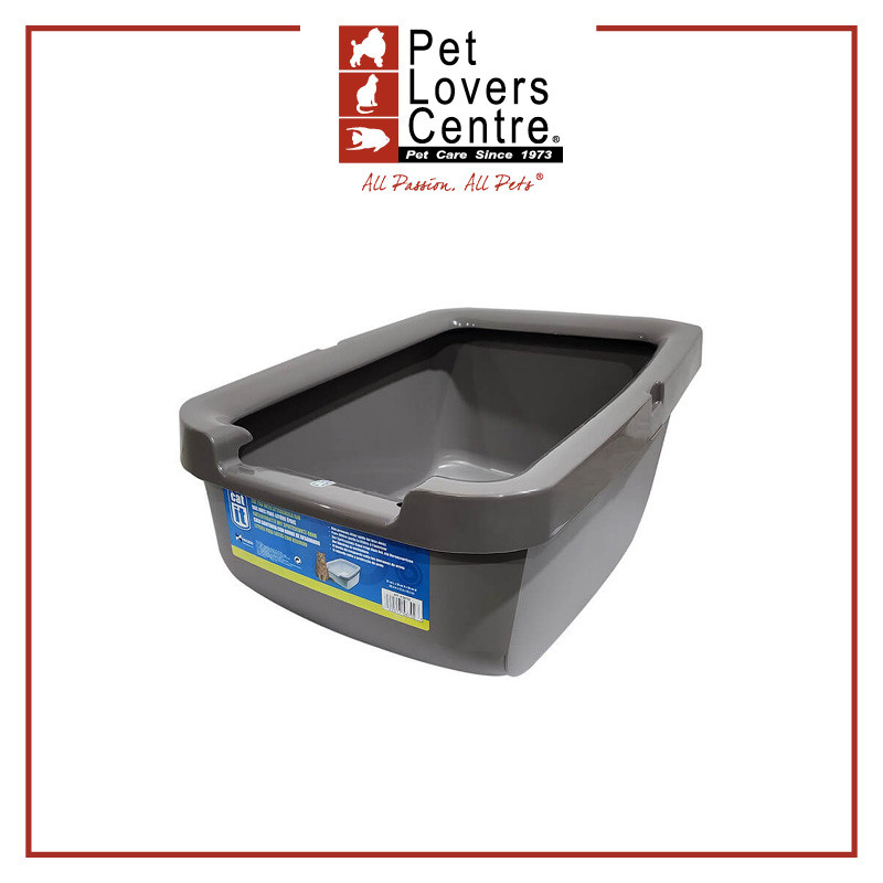 Catit Cat Pan With Litter Shield Rim (Grey) (57x39x30cm) | Shopee Singapore
