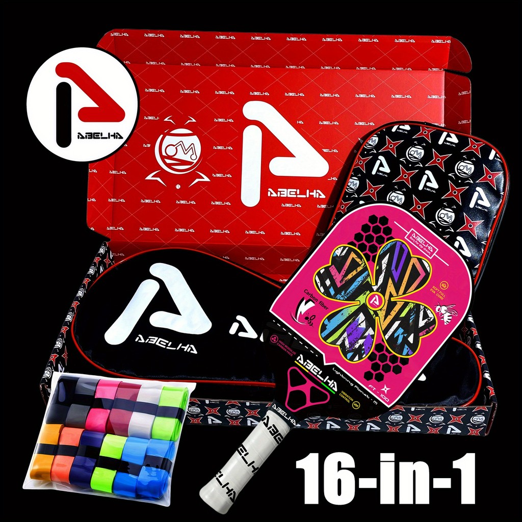 ABELHA - 16-in-1 Pickleball Racket Carbon Fiber Set, Multiple Colors ...