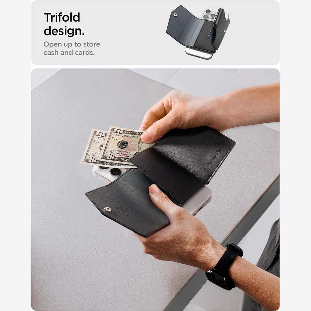 SPIGEN Card Holder for iPhone Series Valentinus Pro Leather Wallet Dompet Kartu Magsafe - Gambar 3