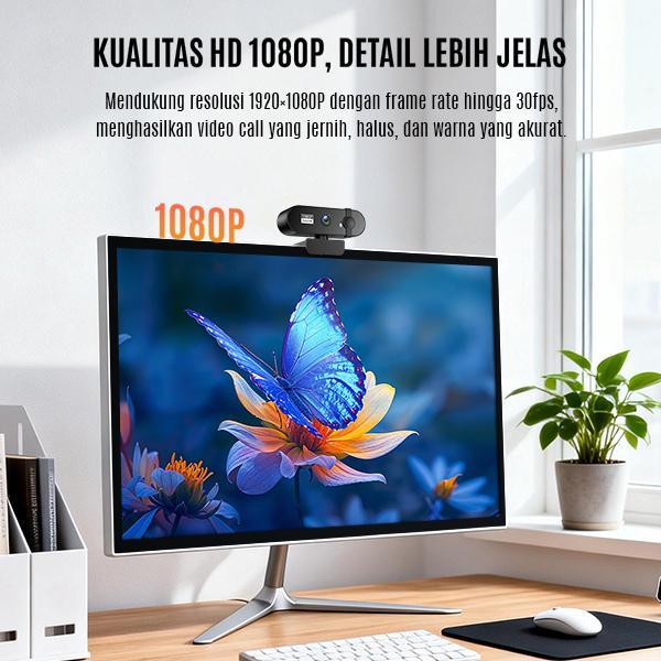 GAMEN GWC100 / GWC-100 Webcam HD 1080P Kualitas Gambar Jernih dengan Mikrofon - Gambar 3