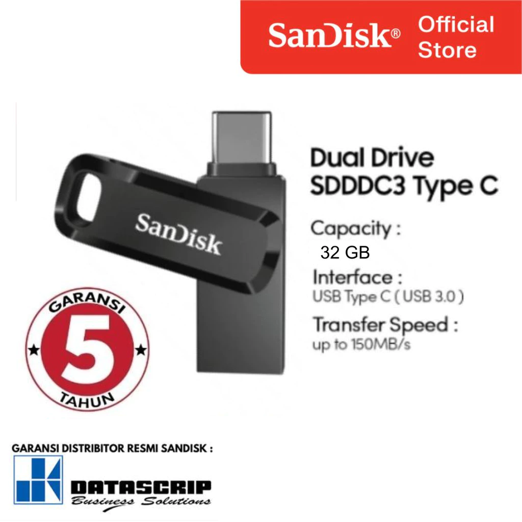 SANDISK Flashdisk OTG Type-c 32GB 3.0 SDDDC3