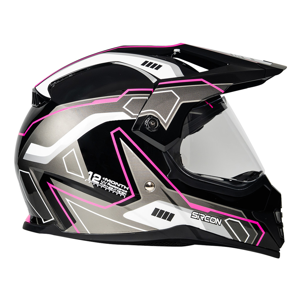 Cargloss Sircon Supermoto Venturo Helm Full Face - Pink - Gambar 4
