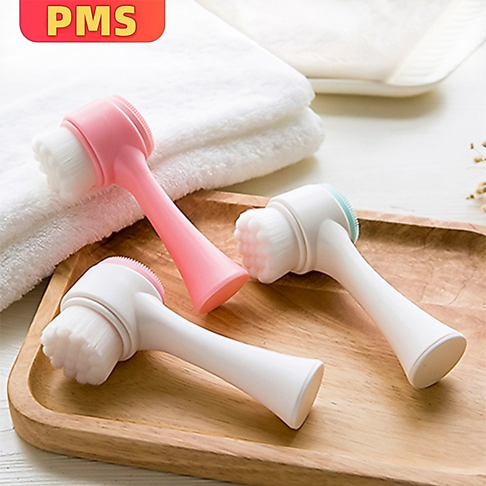 POPmaker Sikat Wajah Silikon 3D 2 Sisi Pijat