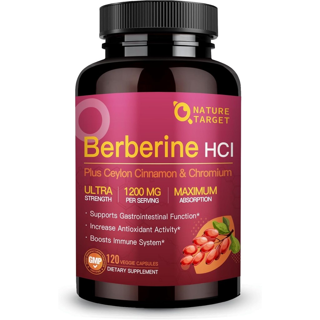 ZHPHK Berberine HCL 10:1 With Ceylon Cinnamon – 1200mg, 60 Capsules, Heart Health & Immune Support