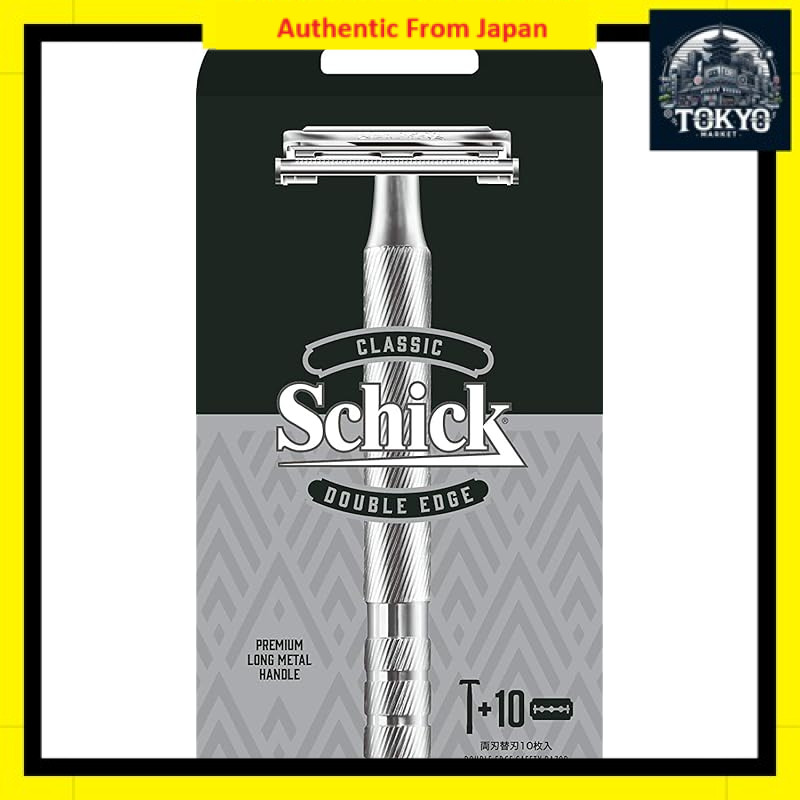 Made in Japan Schick Classic Double Edge Metal Razor with 10 ...