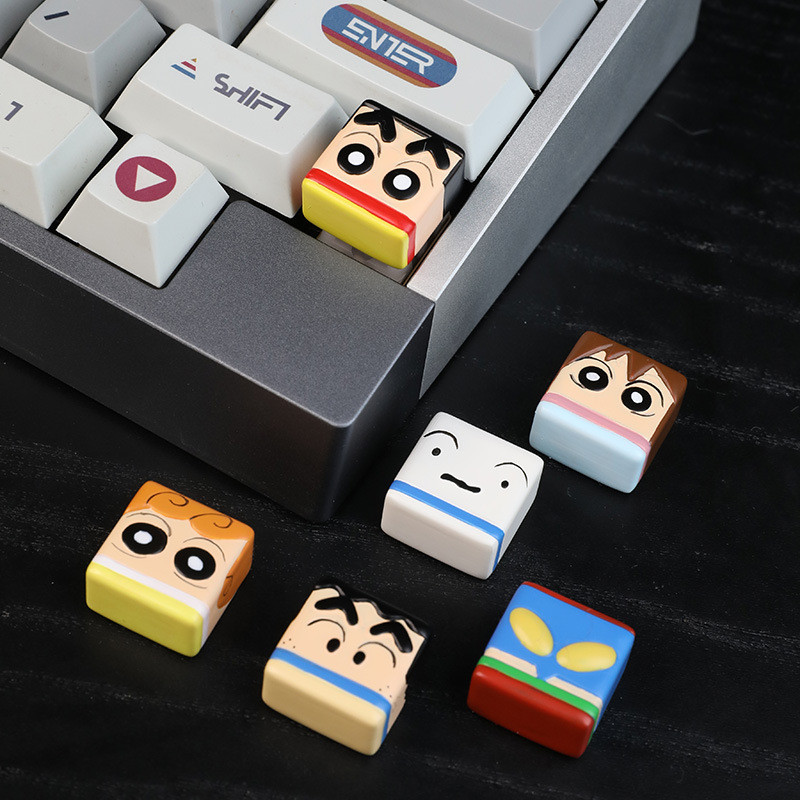 Crayon Shin-chan Keycaps Cute MX Switch 3D Mechanical Resin Keycaps ESC ...