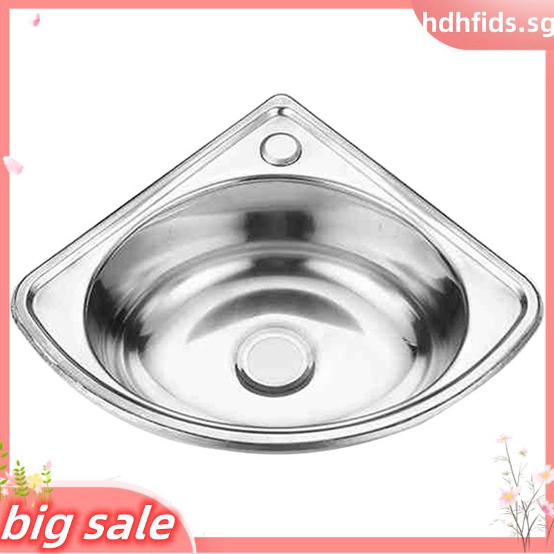 Stainless Steel Triangle Kitchen Sink Drop-in Small Bowl Motorhome Bar ...