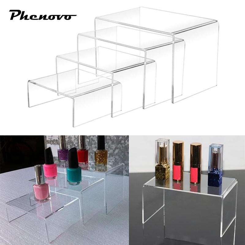 [Phenovo] Acrylic Display Riser Collectibles Display Shelf Transparent ...
