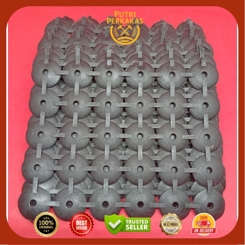 Karet Paku Payung Hitam / Karet Paku Asbes / Karet Paku Seng 1 pak 100 lembar - Gambar 4