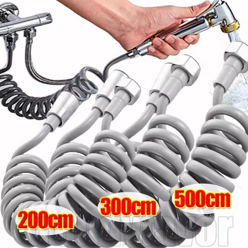 2/3/5M Spring Shower Nozzle Sprinkler Hose - Flexible Telescopic Line ...