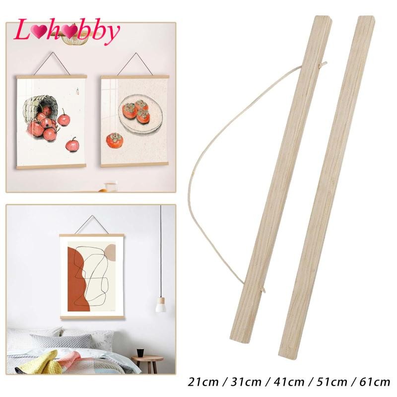 [Lohobby] Poster Hanger Frame Easy Setup Hanging Set Solid Wood for ...