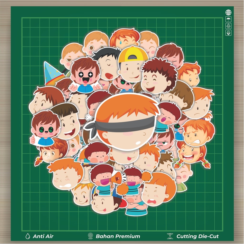 HOT 50 PCS STICKERS Kids Facial Expression Stickers Fashion Cars Decal ...