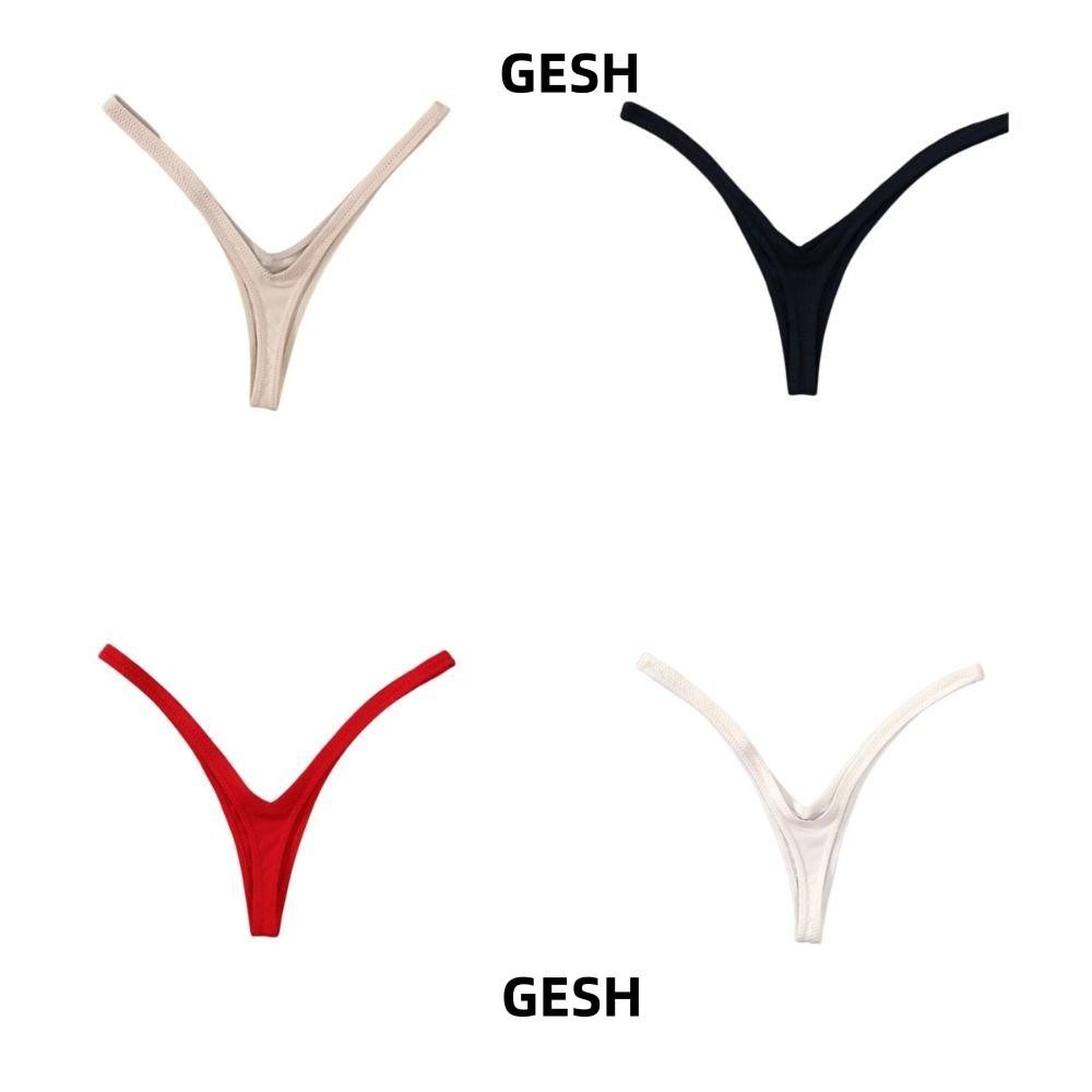 GESH Thong Panties - Cotton Breathable, Deep-V Look, Low Waist Style ...