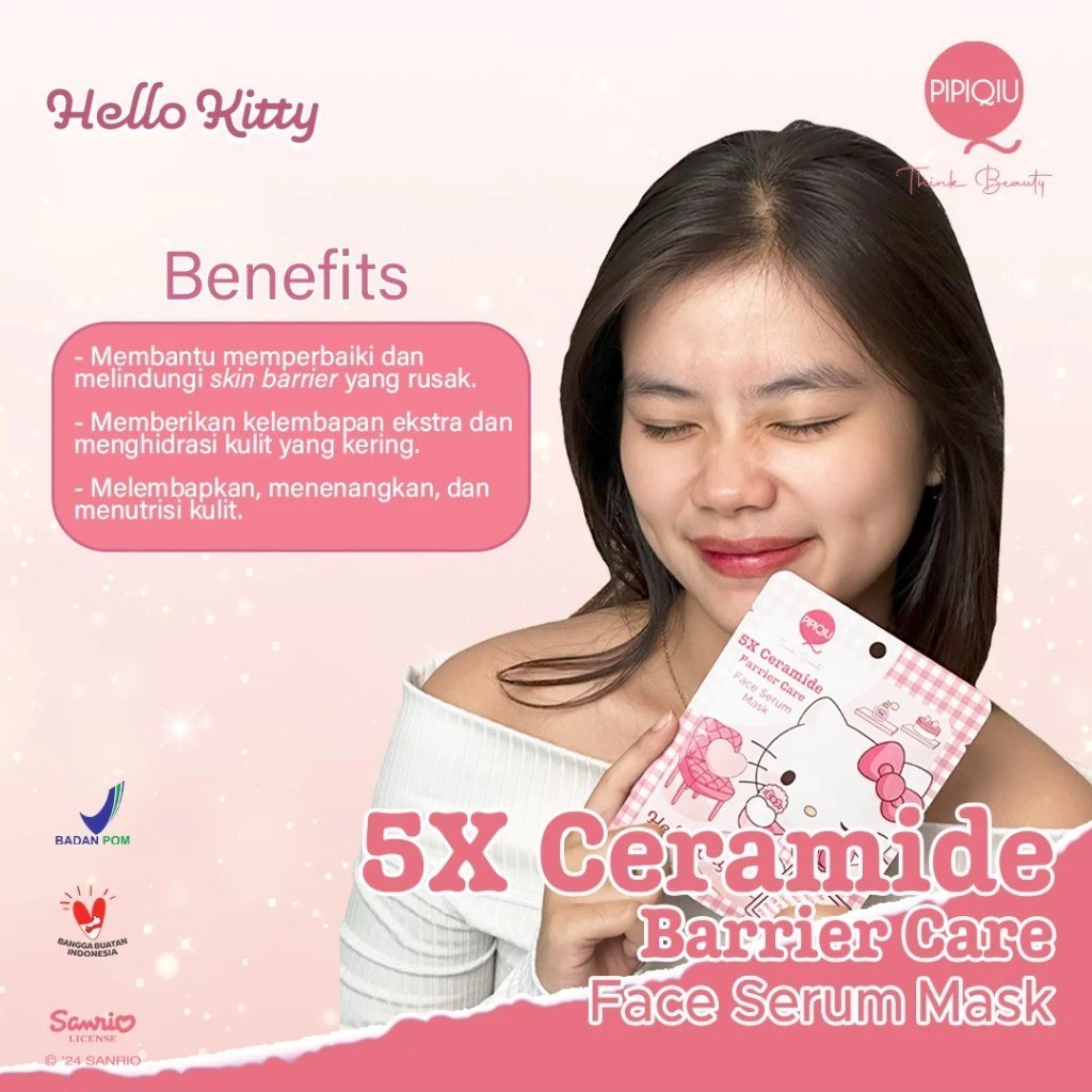 Pipiqiu Skincare - Mask 25g - Hello Kitty / Merah Jingga Official - Gambar 3