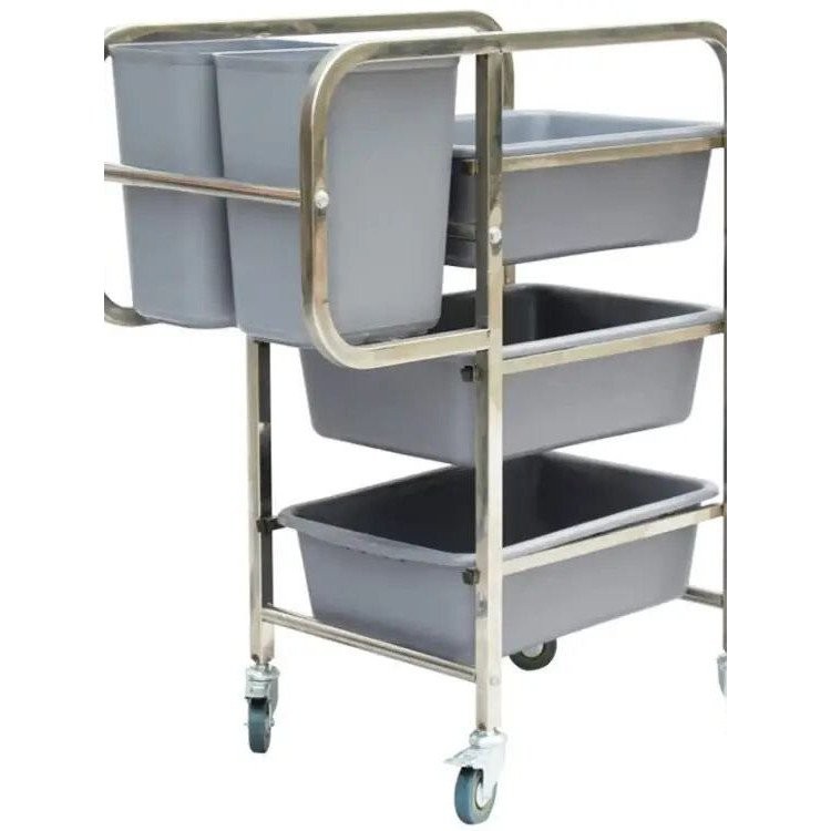 Stainless Steel Mobile Restaurant Commercial Tableware Collection Bowl ...