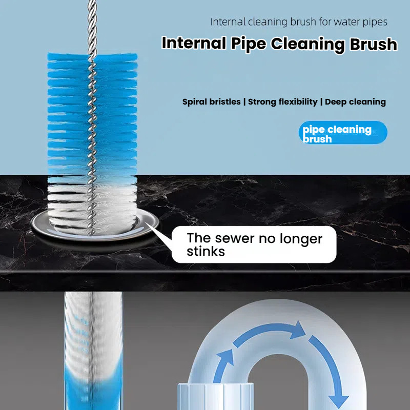 Sink Pipe Cleaning Brush Kitchen Flexible Drain Hose Dredge Tool Long ...
