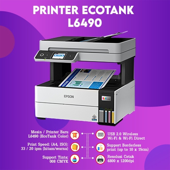FixPrint Printer Epson L11050 WiFi Photo A3+ / L8050 WIFI / L6490 / L4360 A4 Wi-Fi Duplex Tank Wireless / L5290 A4 Wi-Fi All-in-One ADF - Gambar 4