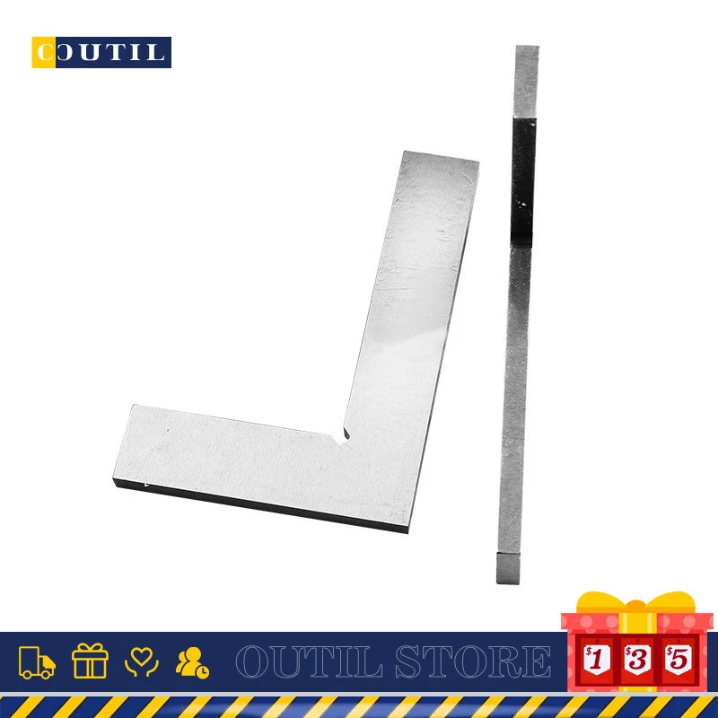 100*70 90 Degree Flat Edge Carpenter Ruler Square Angle L-shaped Bladed ...