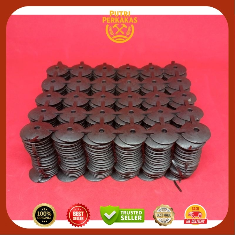 Karet Paku Payung Hitam / Karet Paku Asbes / Karet Paku Seng 1 pak 100 lembar - Gambar 2