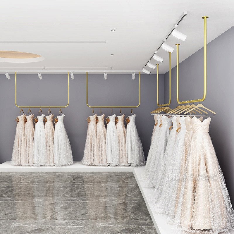 Hanging Wedding Rack Display Stand Ceiling Mount U Clothing Store Rack ...