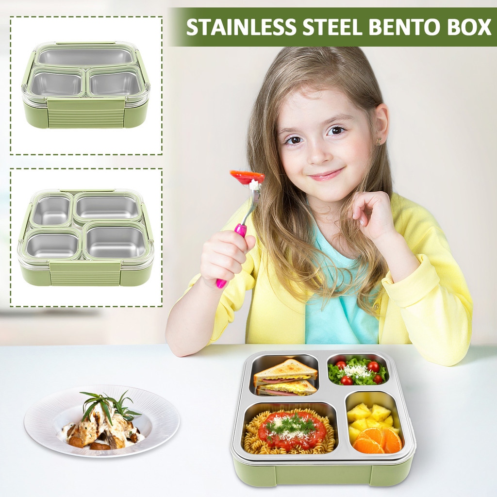 304 Stainless Steel Food Box Reusable Food Container with Compartments ...