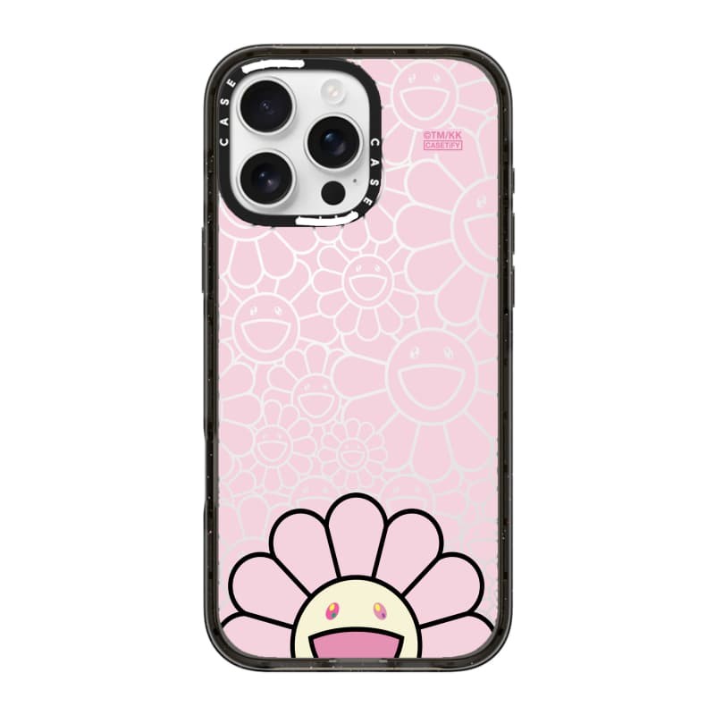 TAKASHI MURAKAMI x CASECASE: FLOWERS BLOOM SMILE (PINK) Black Edge
