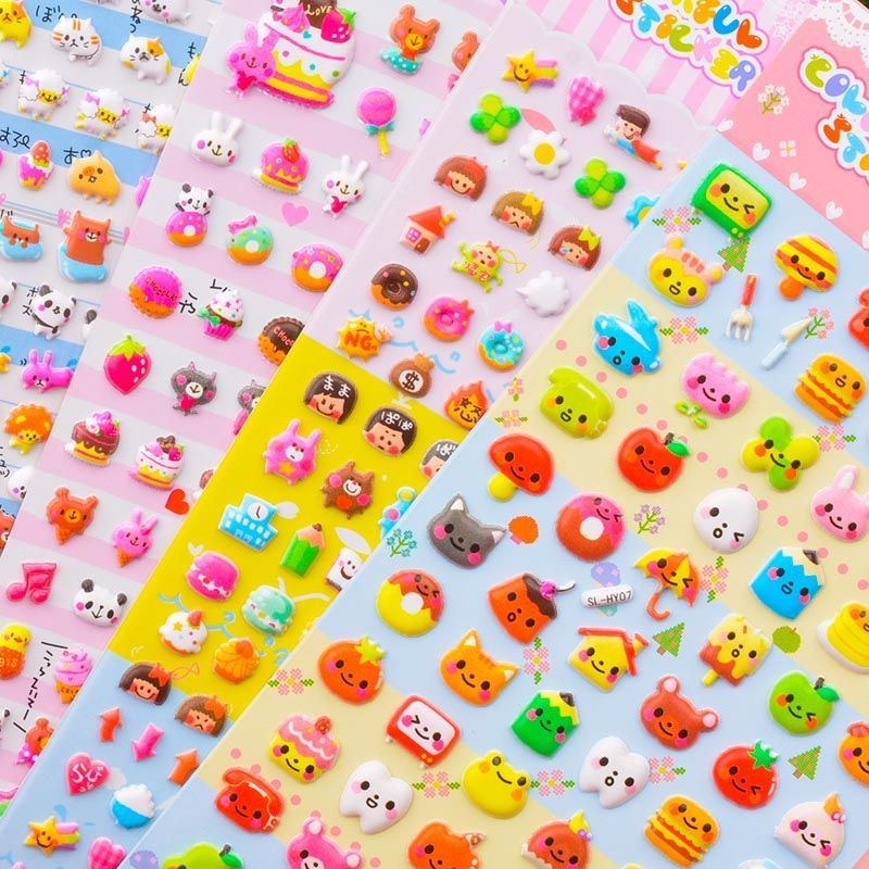 Children Animal Stickers Cute Small Pattern Food 3d Three-Dimensional ...