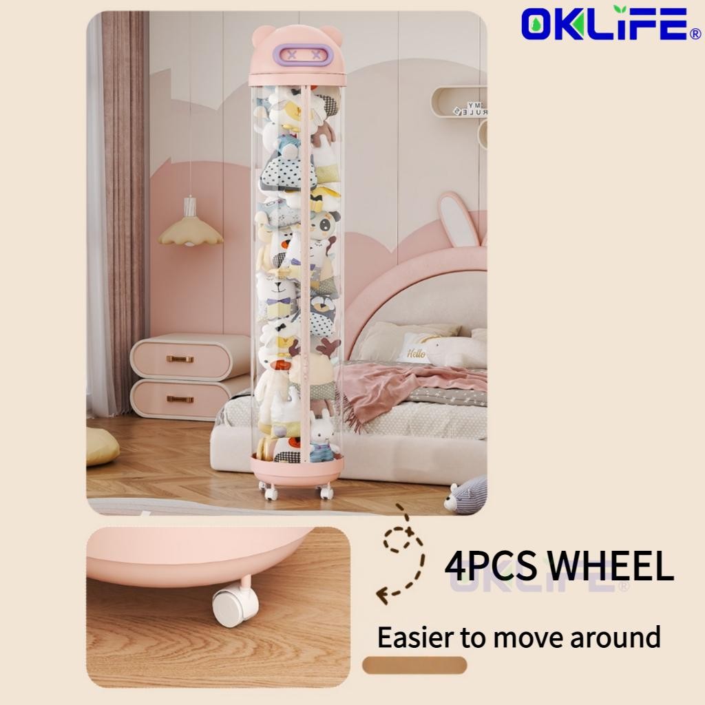 Multi-Layer Transparent Plush Toy Storage Cylinder view 6