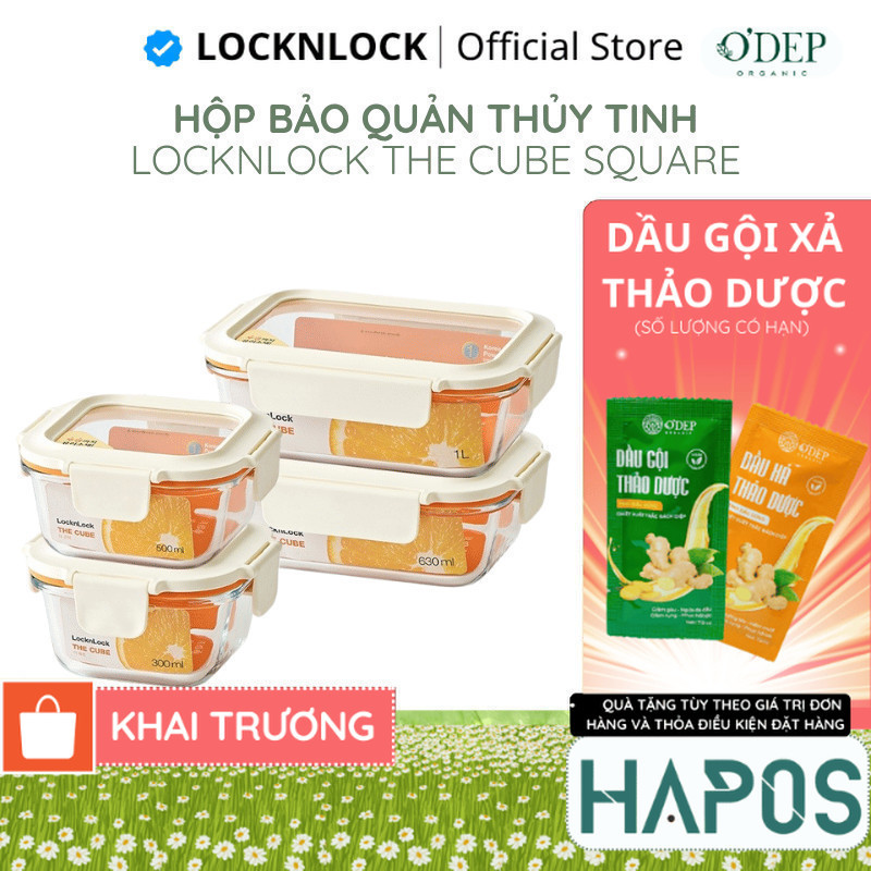 LocknLock The Cube Square glass food container, Genuine product, many ...
