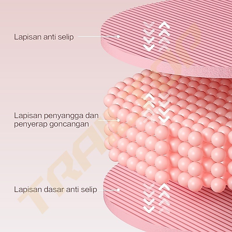 Paus Biru - Yoga Mat NBR Tebal 10mm Matras Olahraga Anti Slip 185x61cm / Karpet Yoga Elastis Tahan Panas & Minyak / Matras Senam Fitness Gym Empuk Nyaman Untuk Tulang Ekor Free Tas - Gambar 2