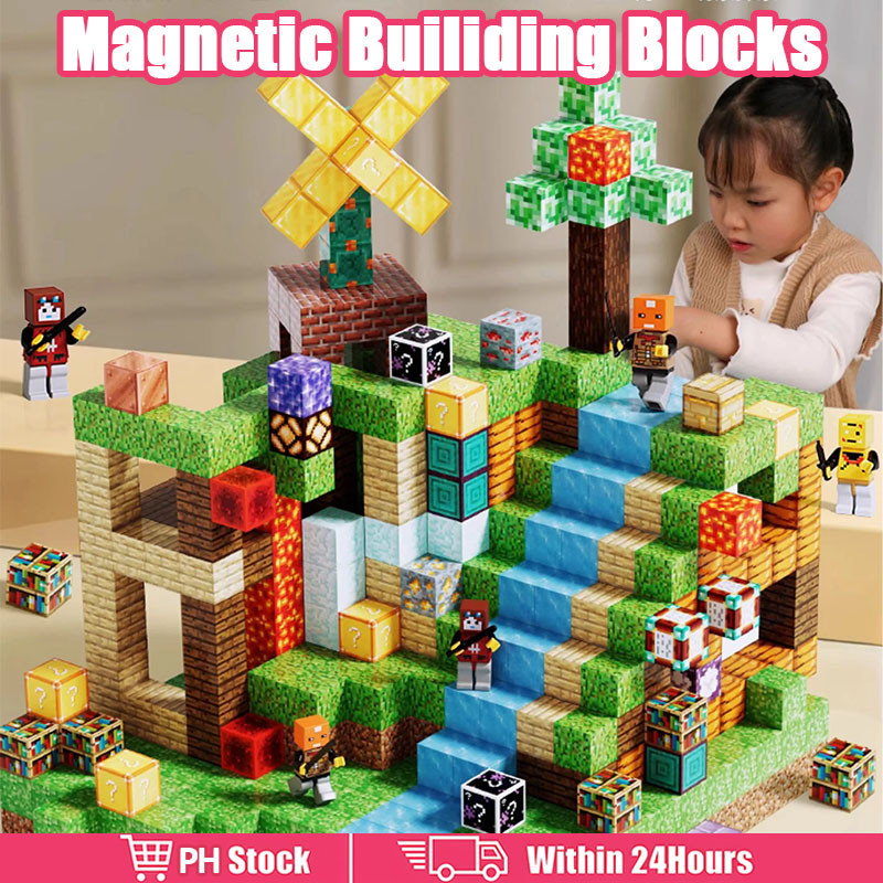 DIY Magnetic Building Blocks Toy Build Magnet Creative World for Kids ...