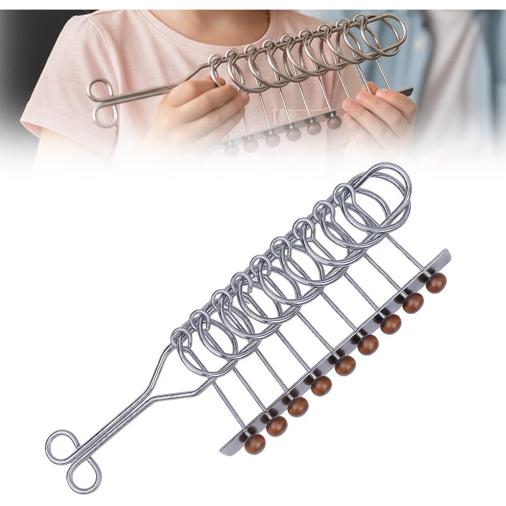 Traditional Brain Teaser, Classical Metal Chinese 9 Linked Rings Puzzle ...