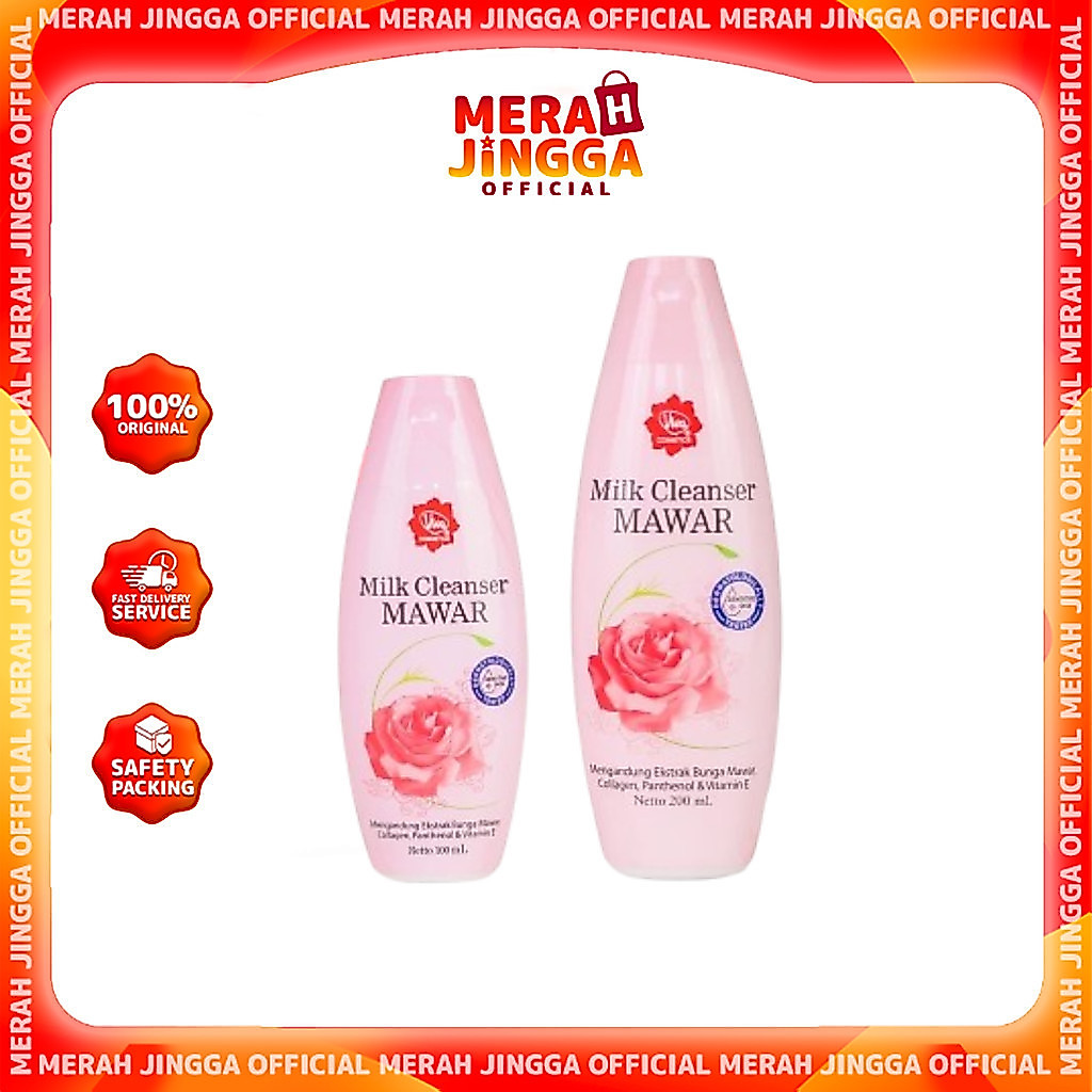 Viva Milk Cleanser Mawar with VIT E, Collagen & Panthenol / Merah Jingga Official