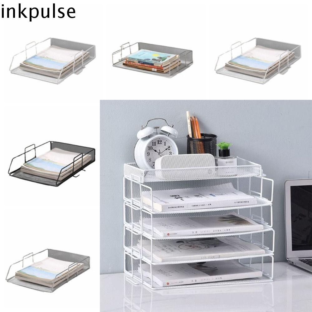 INKPULSE File Storage Rack, Single Layer Stackable Desktop Document ...