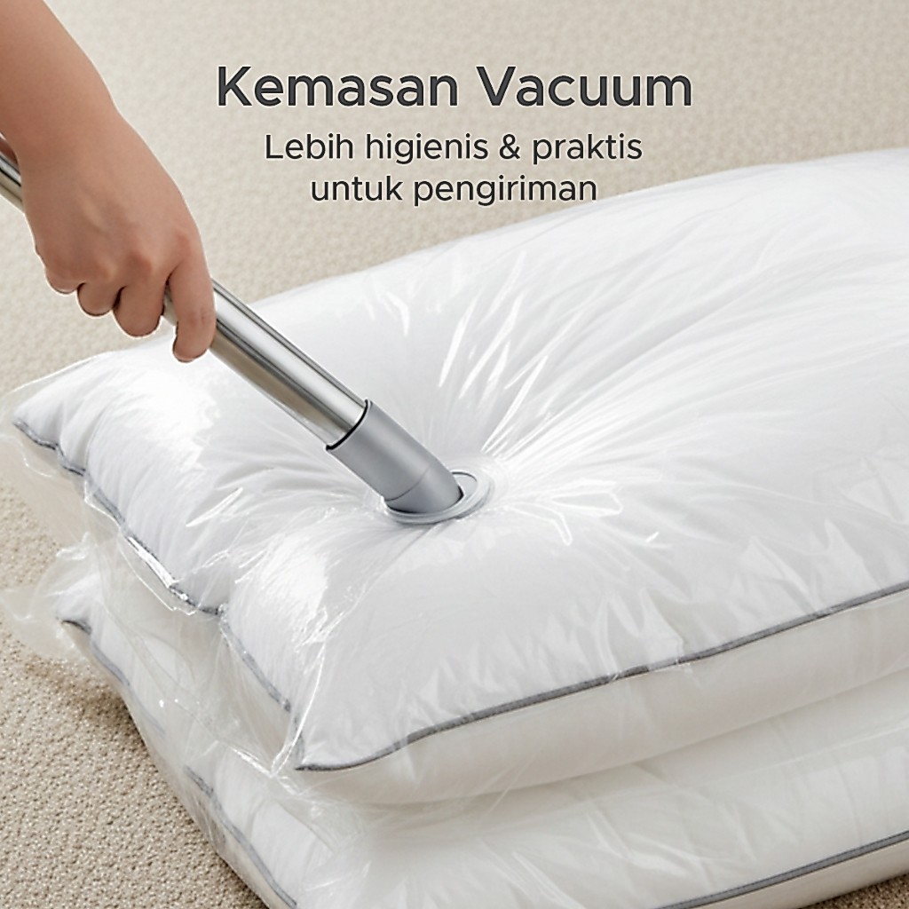 TRUU Bantal Dacron Single List Grey TR.BD01 45 x 65 cm Empuk dan Nyaman ala Hotel Kemasan Vaccum - Gambar 4