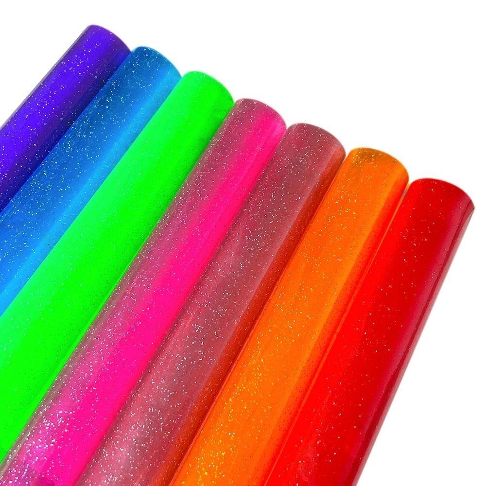 XIANSSG Transparent Vinyl Fabric, Waterproof Glitter PVC Jelly Vinyl ...