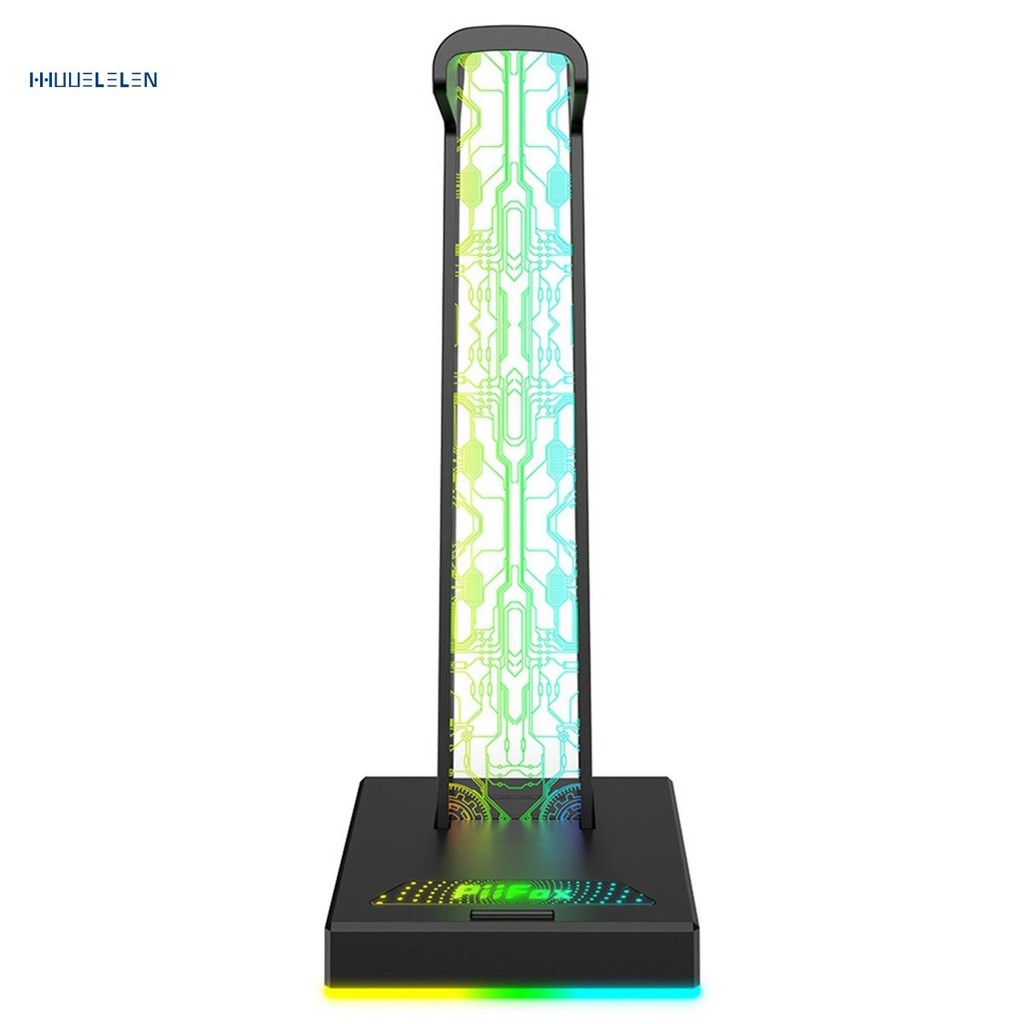 RGB Gaming Headset Holder with 10 Lights, Dual USB Interfaces, 3.5mm ...