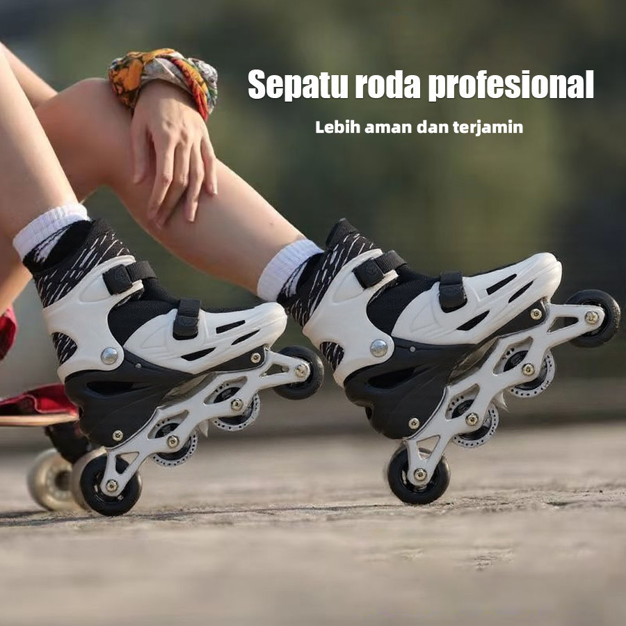 MTG-Sepatu Roda anak laki-laki dan perempuan/sepatu roda Oxelo/lampu kedip/tidak licin/anti goyang/lnline skate/star/ukuran dapat disesuaikan/pu/gaya bajaj/mode skateboard