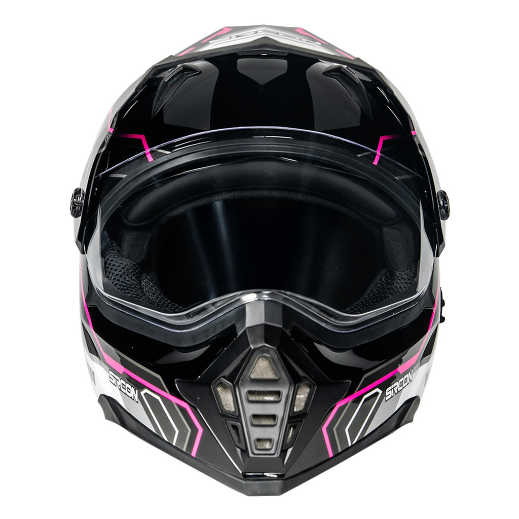 Cargloss Sircon Supermoto Venturo Helm Full Face - Pink - Gambar 2